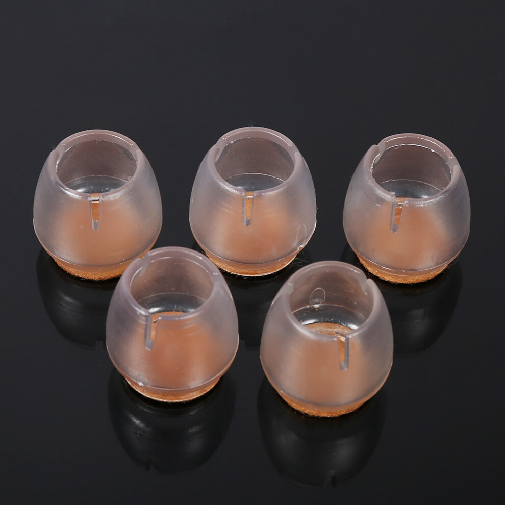 16Pcs/Pack Furniture Table Chair Stick Leg Feet Round Caps Covers Floor Protectors(Transparent) 7901324436342
