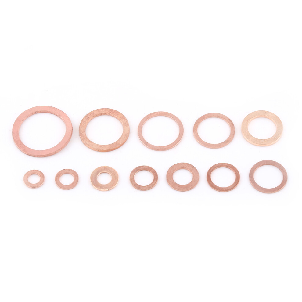 280Pcs 12 Sizes Copper Flat Washer Plain Washers With Box Fitting For Screws Bolts Fasteners 8401324436407