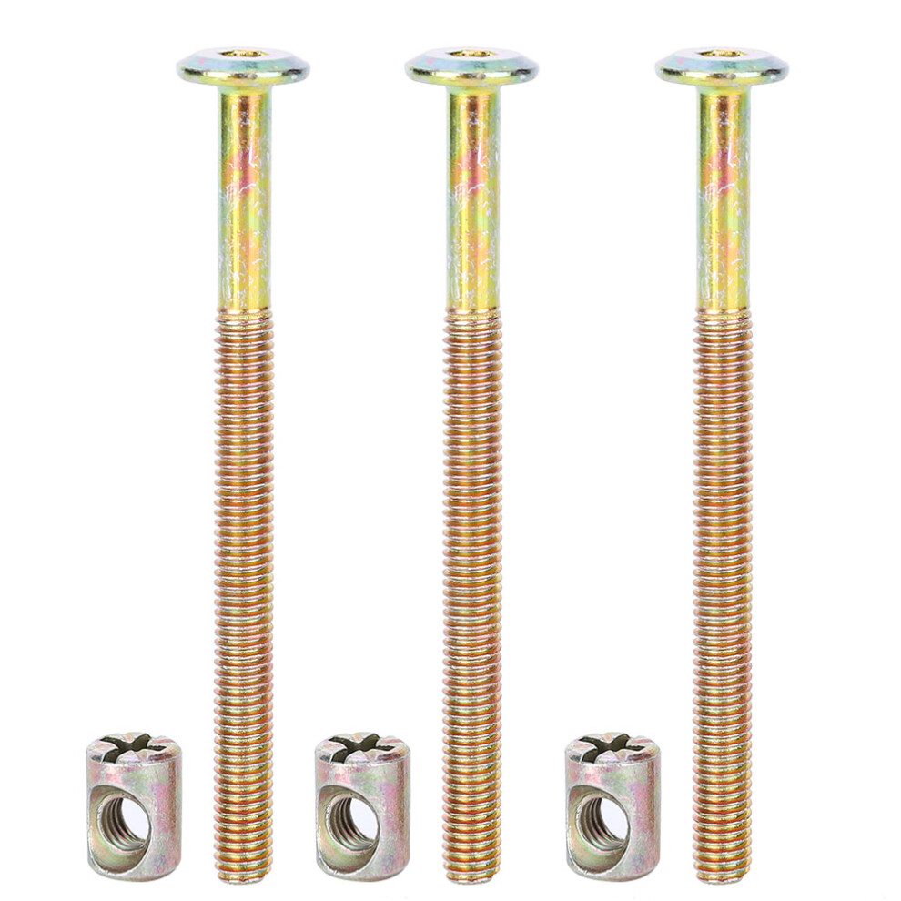 10 pcs M6 Carbon Steel Furniture Bolts With Barrel Nuts Dowel Nut Connector Fastener (150mm)-image-OPC-PHWNKHP-NEW