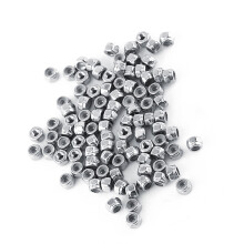 Set of SS304 Stainless Steel Nylon Insert Hex Lock Nuts (M2, 100pcs)