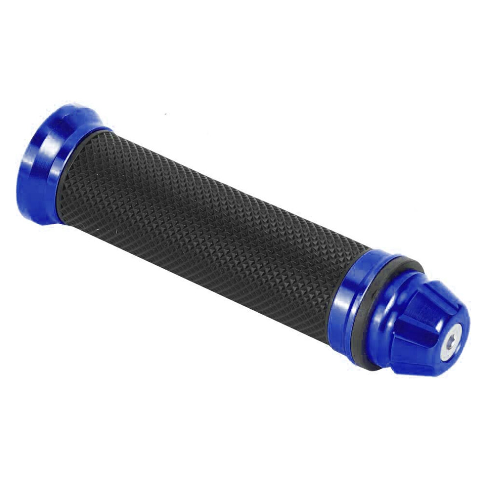 Motorcycle Cnc Aluminum Rubber Handlebar Hand Grips For 7/8" Handle Bar Bike Bicycle Blue 8771324439419