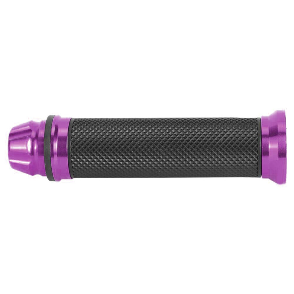 Motorcycle Cnc Aluminum Rubber Handlebar Hand Grips For 7/8" Handle Bar Bike Bicycle Purple 3381324439446