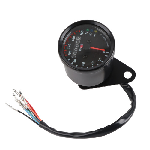 Odometer Motorcycle LED Backlight Speedometer Gauge Signal Universal (Black) 2