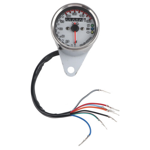 12V Universal Motorcycle Odometer Speedometer LED Backlight Signal (Silver) 1