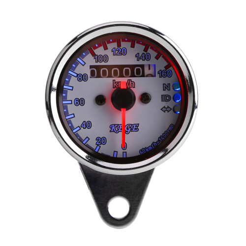 12V Universal Motorcycle Odometer Speedometer LED Backlight Signal (Silver) 2