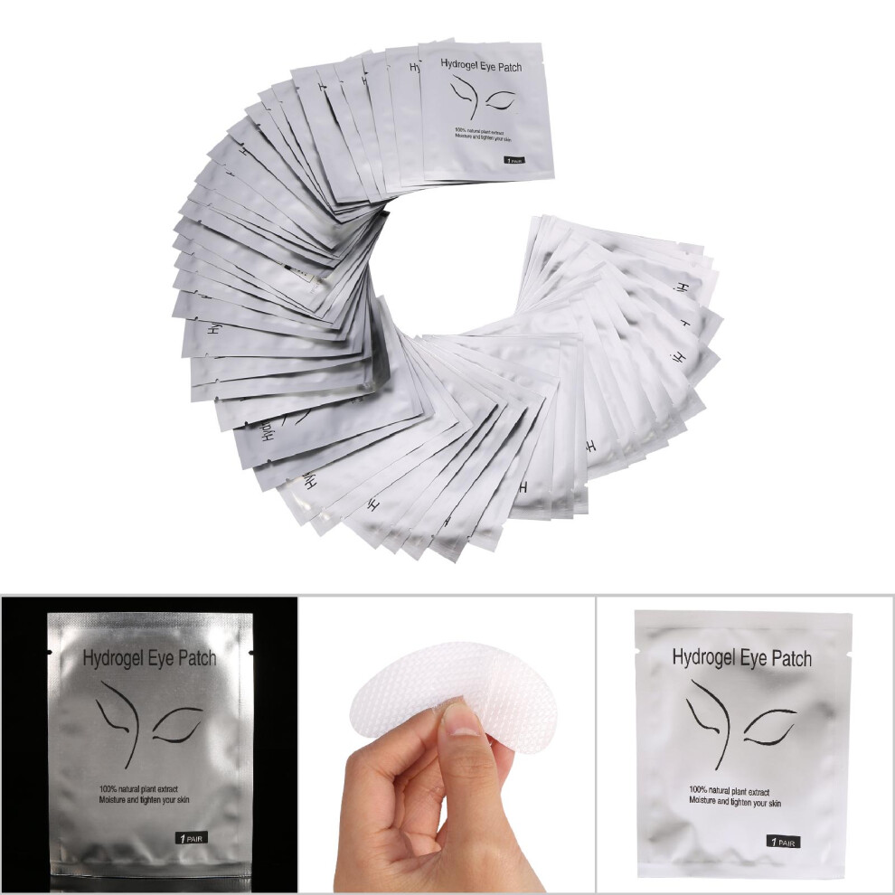 Silver Eyelash Extension Hydrogel Under Eye Gel Lint Free Pads Patches(10Pairs Beauty Face)