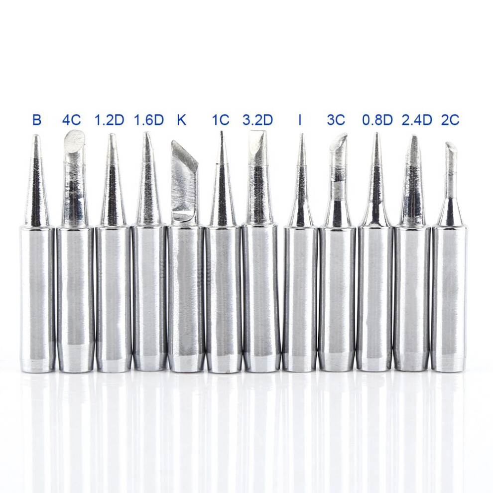 12Pcs Lead Free Replacement Soldering Solder Iron Tips Station Tool Kit 4121324440221