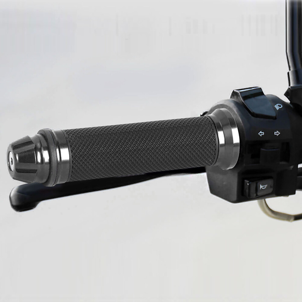 Motorcycle Cnc Aluminum Rubber Handlebar Hand Grips For 7/8" Handle Bar Bike Bicycle Titanium 6921324439427
