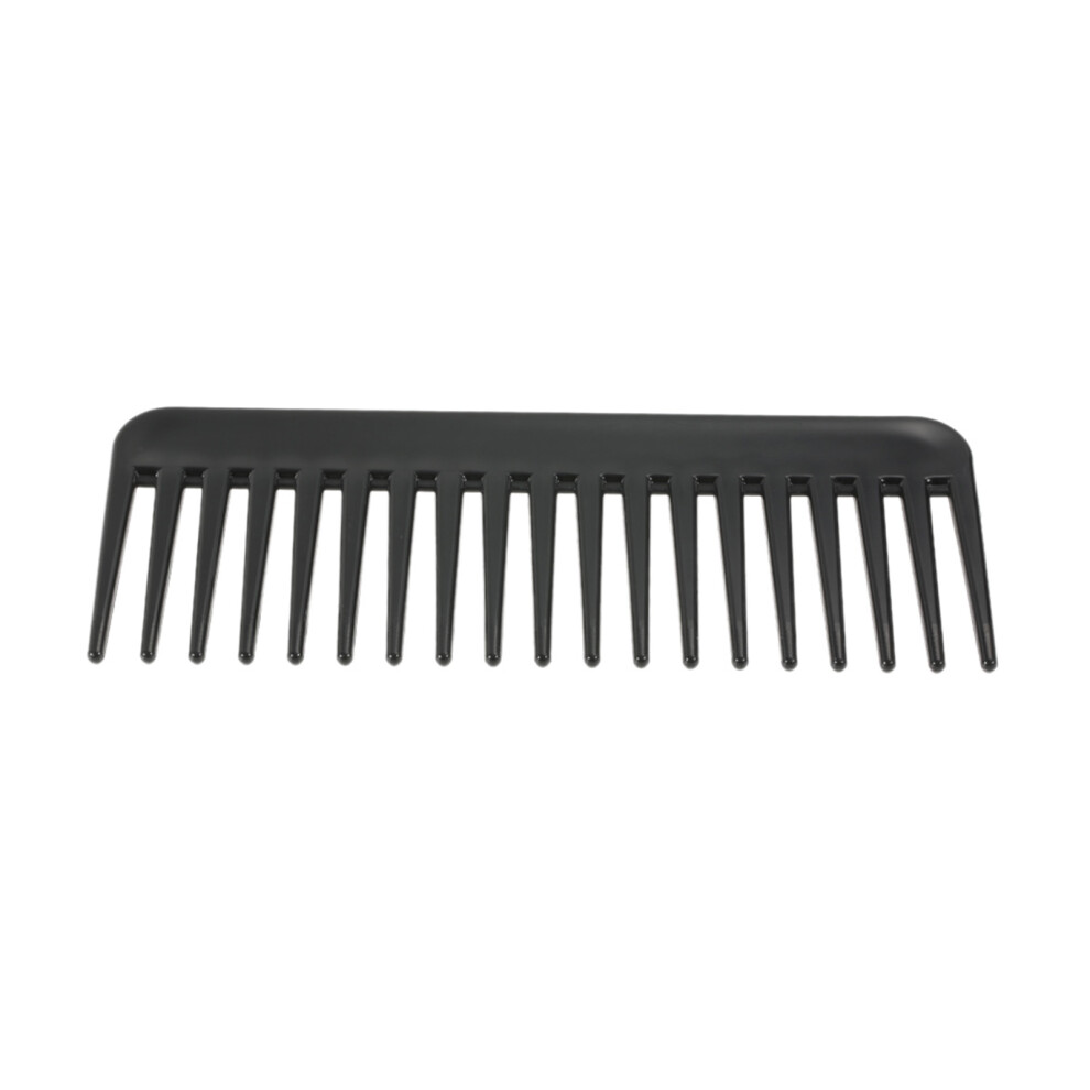 Unisex Black 19 Teeth Large Wide Tooth Comb Detangling Hairbrush Heat-Resistant Anti-Static Scalp Massage Abs Hairdressing Comb