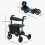 Homcom HOMCOM Folding Rollator Walker with Seat, Backrest, Bag, 4 Wheels, Blue 4