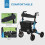 Homcom HOMCOM Folding Rollator Walker with Seat, Backrest, Bag, 4 Wheels, Blue 5