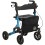 Homcom HOMCOM Folding Rollator Walker with Seat, Backrest, Bag, 4 Wheels, Blue 3