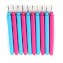 10 Stück Paper Quilling Werkzeug-Set – Kunststoffgriff & Metallnadel, 10,7 cm, Rot & Blau
