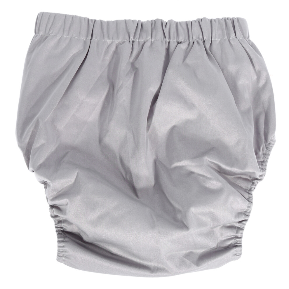 New Adult Washable Adjuatable Incontinent Care Cloth Diaper Breathable Nappy Pants(Gray)