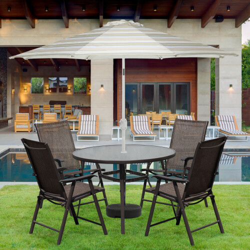 Patio Folding Chairs 4-Pack Portable Dining Chairs Outdoor 2