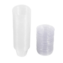 50Pcs Disposable Plastic Clear Sauce Chutney Cups Boxes With Lid Food Takeaway Hot (1oz)