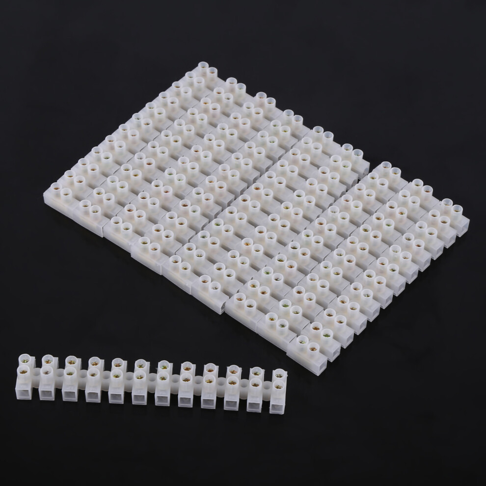 10Pcs 360V 10A Dual Row Screw Terminals Electric Barrier 12-Terminal Strip Block 9471324448549