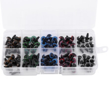 100 Stück 8mm Kunststoff-Sicherheitsaugen für Puppenherstellung, Teddybären und Bastelzubehör