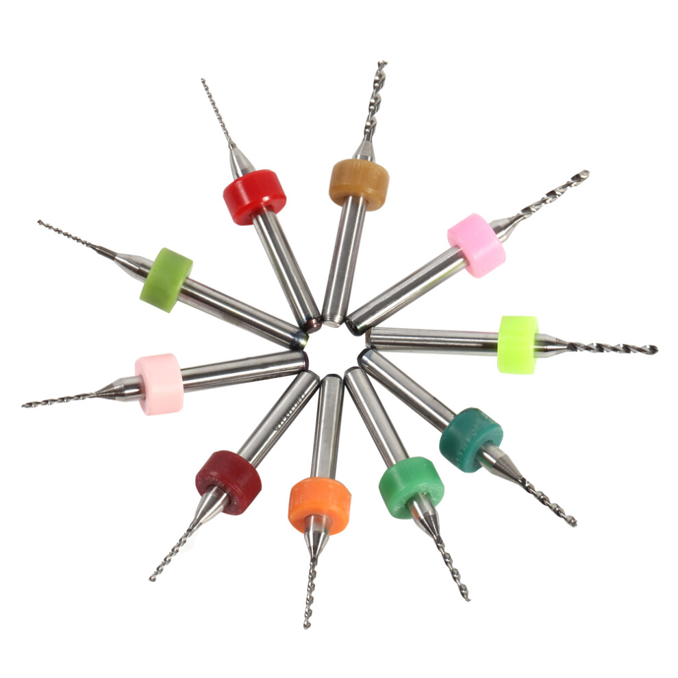 10Pcs 0.6-1.5Mm Cemented Carbide Mini Micro Drill Bits For Cnc Pcb Print Circuit Board 6901324449039
