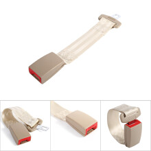 Universal Car Seat Seatbelt Safety Belt Extender Extension W/Buckle Beige