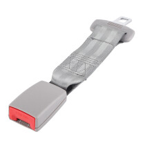 Universal Car Seat Seatbelt Safety Belt Extender Extension W/Buckle Gray