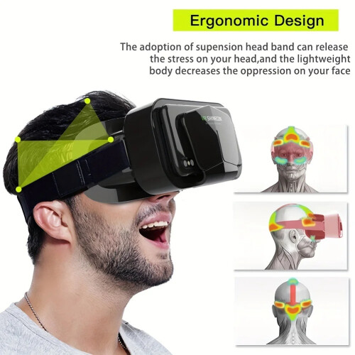 VR Glasses 3D Headset Virtual Reality Giant Screen Helmet Lenses 1