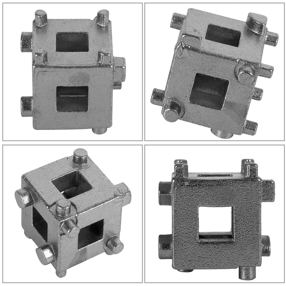 Car Rear Disc Brake Piston Retractor Tool Wind Back Cube Calliper Adaptor Silver 4951324451817