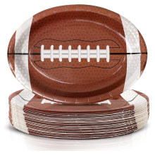 50Pcs Football Shaped Disposable Paper Dinner Plates Tableware for Outdoor Sports Game Birthday Party Supplies