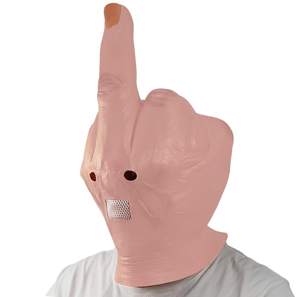 Creepy Fingers Middle Finger Mask Halloween Props Adults' Men's Women's Funny Scary Costume Halloween Carnival Mardi Gras Easy Halloween C