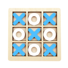 Houten bord Boter-en-eieren spel XO tafel speelgoed klassieke familie kinderen puzzel educatief speelgoed blauw + wit