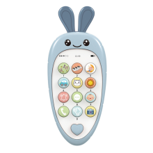 Baby mobiele telefoon speelgoed met vroege educatie en muziek, leerzame educatieve nep voor kinderen, sensorische kinderen blauw