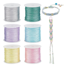 300 Yards 0.8mm Nylon String for Bracelets, 6 Colors Braided Thread Bracelet Wind Chime Jewelry Making