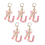 U Style Letter Pendant Pink Cute Initial Keychain Butterfly 1