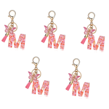 M Style Letter Keychain Cute Initial Handle Pendant