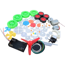 Speelgoed Auto's Robots DIY Accessoires Gemotoriseerde auto Robotset met wormaandrijving, riemen, lagers, wielen, tandwielen voor kinderen