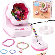 Tigela automática de contas de argila para fabricação de pulseiras, girador com agulha e linha para artesanato de joias
