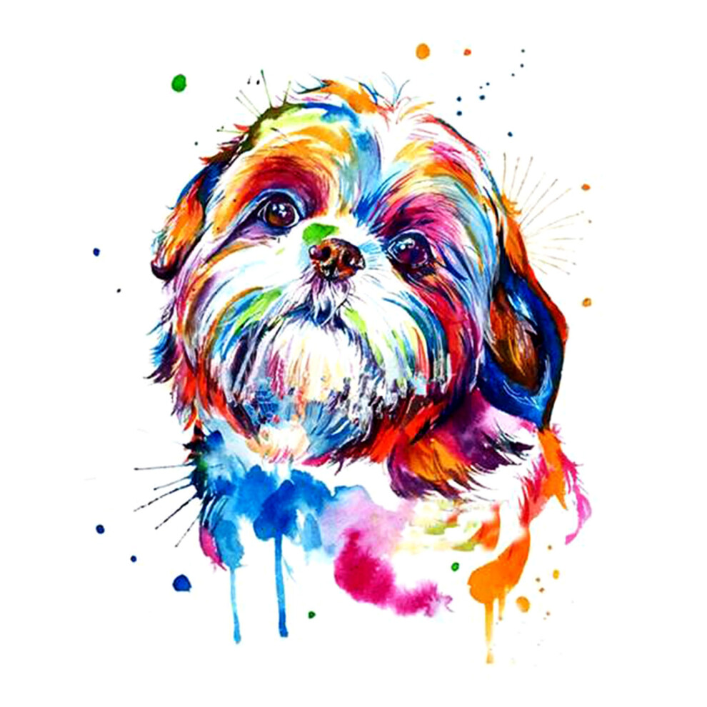 Shih Tzu Hond" Aquarel Diy 5D Diamant Borduurwerk Strass 3D Foto Stickers