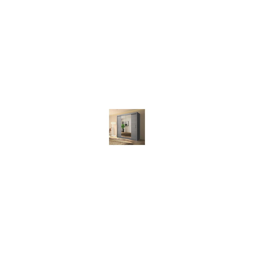 (150 cm , Grey ) Sliding Wardrobes 4U Eden Sliding Door Wardrobe