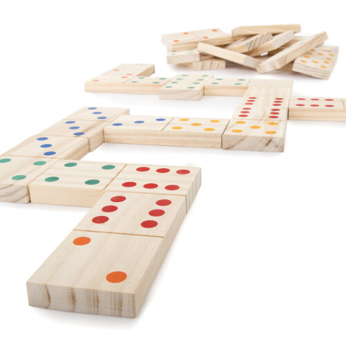 Hey Play 80-WD0013 stort Trä Domino Set 1