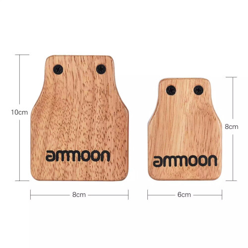 ammoon Large & Medium 2pcs Cajon Box Drum Companion Accessory Castanets for Hand Percussion Instruments 1