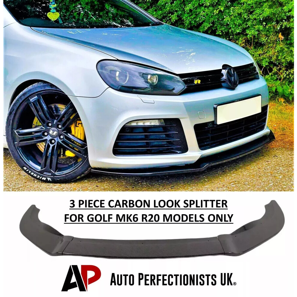 For Vw Golf Mk6 R20 R Front Splitter Spoiler Lip Body Kit Bumper 08-13 5061072662324