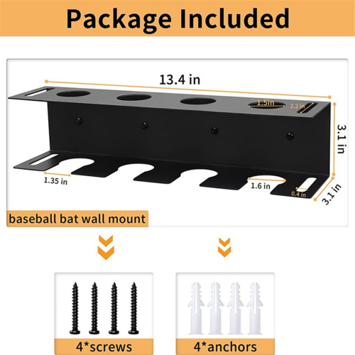 Baseball Bat Wall Mount, Baseball Holder and Bat Rack Mount on Wall 2