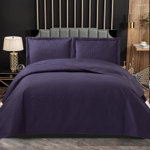 (Aubergine, Double/King) 3 Piece Quilted Bedspread Bed Throw Luxury Hotel Quality Quilted Embossed Bedspread