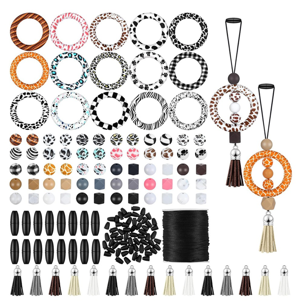 Silicone Beadable Rings Making Kits, for DIY Pendant