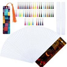 50 Sets Sublimation Blanko-Lesezeichen, DIY Blanko-Lesezeichen aus Aluminiummetall