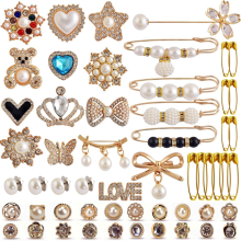 55 Stück Junk Socken Charms Pins Gold Bling Socken Schmuck Charms