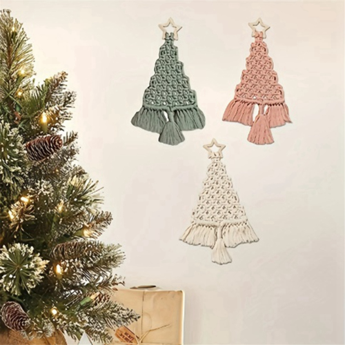 Makramee Gewebter Weihnachtsbaum DIY Kit Weihnachtsbastel-Geschenkset 2