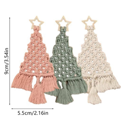 Makramee Gewebter Weihnachtsbaum DIY Kit Weihnachtsbastel-Geschenkset 1