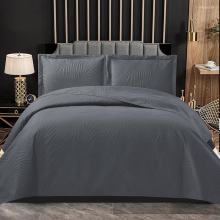 (Grey, Super King) 3 Piece Quilted Bedspread Bed Throw Luxury Hotel Quality Quilted Embossed Bedspread