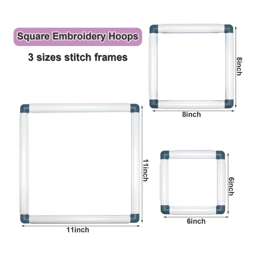 3er-Pack Stickrahmen zum Quilten, Blau 1